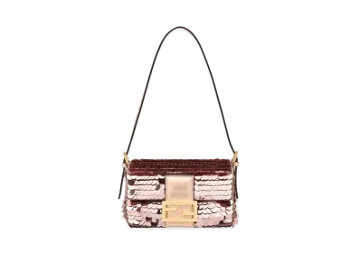 FENDI Baguette 1997 Small Leather & Sequins Bag "Pink"