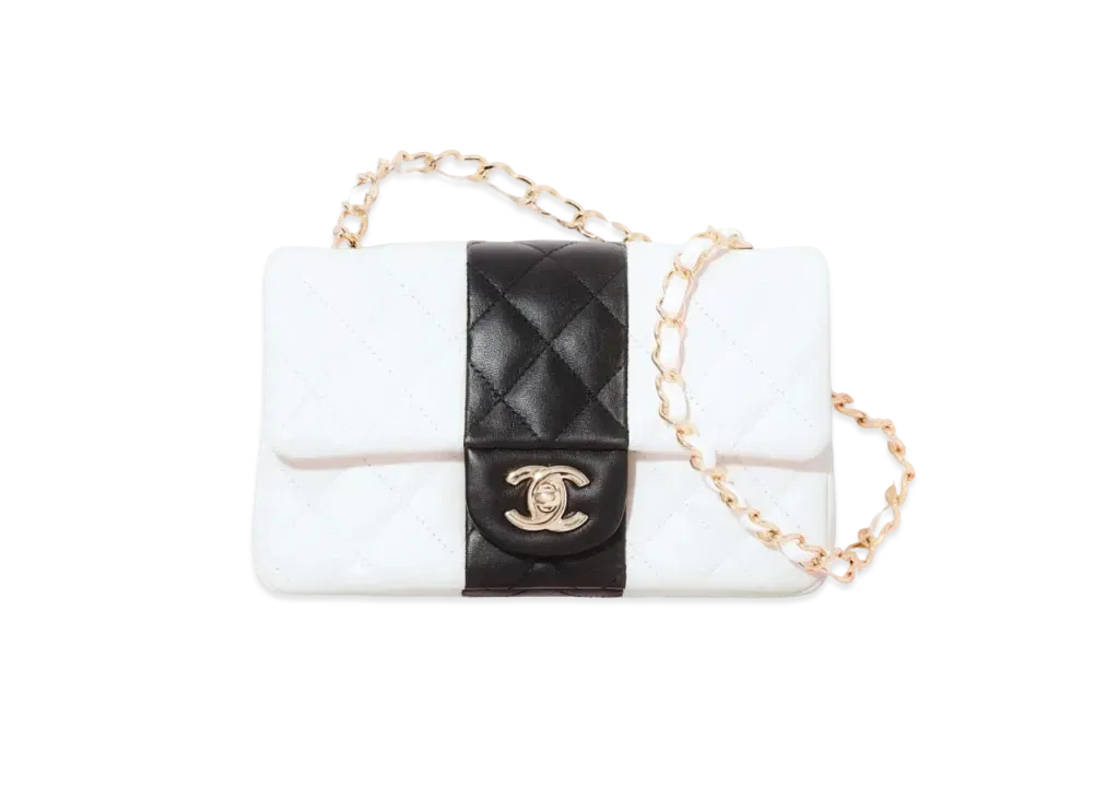 CHANEL Mini Flap Bag Lambskin "White/Black"