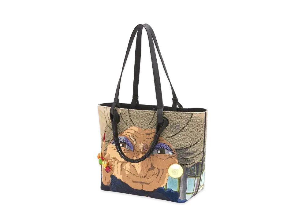 LOEWE x Spirited Away Yubaba Small Anagram Tote In Textile and Calfskin "Multicolor"