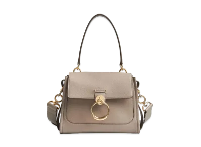 Chloe Small Tess Day Bag In Grained & Shiny Calfskin "Grey"