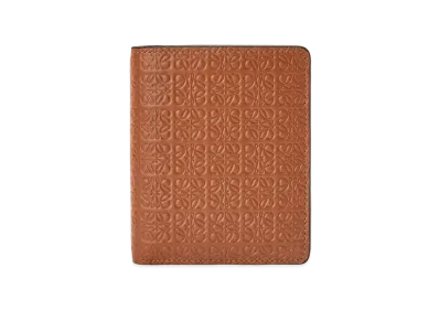 LOEWE Compact Zip Wallet In Embossed Silk Calfskin "Tan"