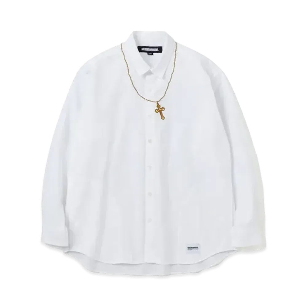 NEIGHBORHOOD Cross Embroidery Shirt LS "White"
