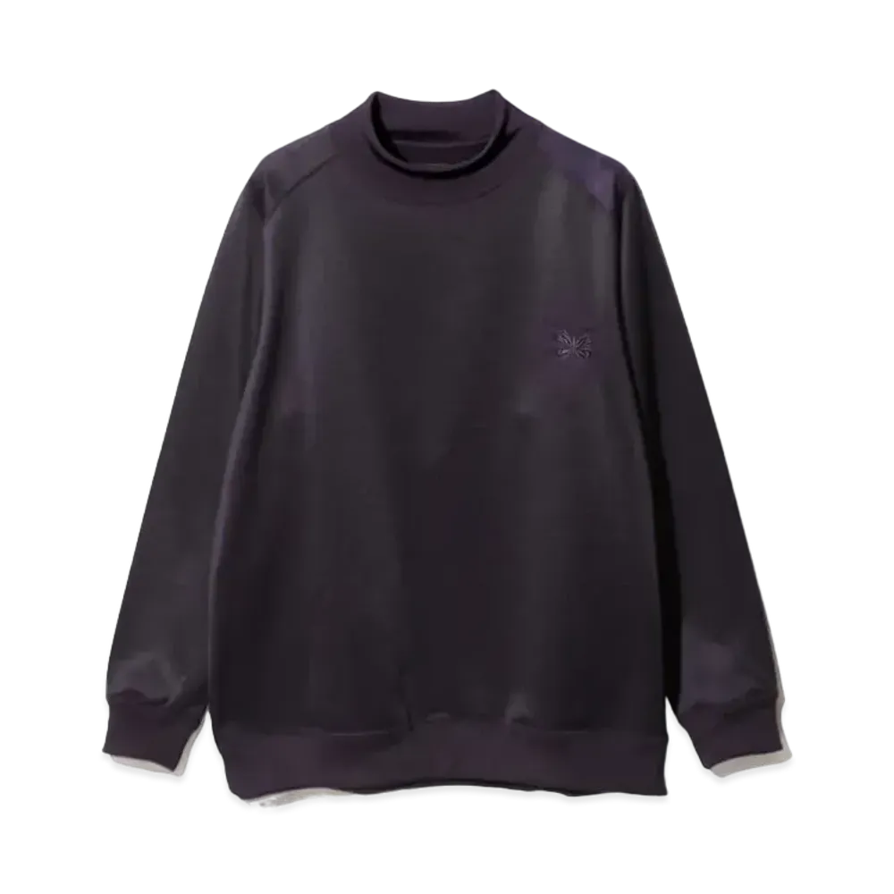 Needles L/S Mock Neck Tee - Bright Jersey "Eggplant"