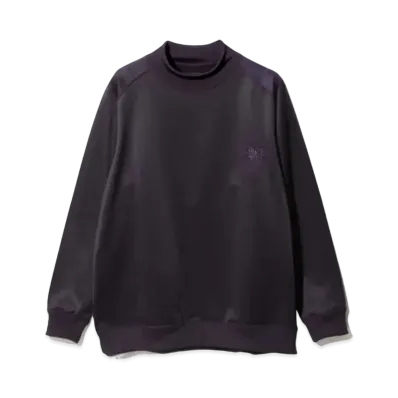 Needles L/S Mock Neck Tee - Bright Jersey "Eggplant"