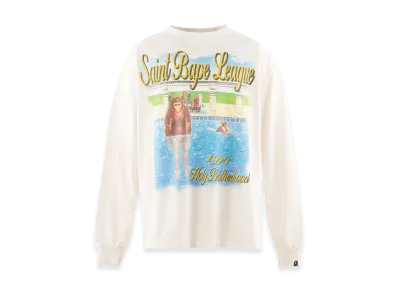 SAINT Mxxxxxx x A BATHING APE Bape LS T-Shirt/Pool "White"