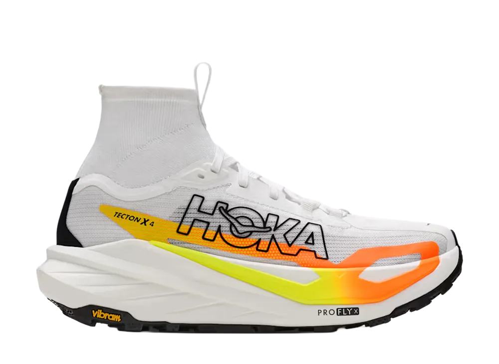 Hoka Tecton X 4 "Frost/Neon Tangerine"