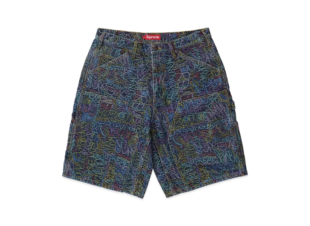 Supreme Handwriting Double Knee Denim Short "Indigo"