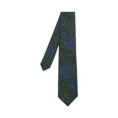 Paul Smith Flower Jacquard Tie "Green"