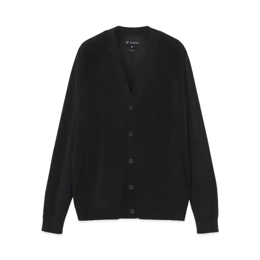 Goldwin Whole Garment Wool Knit Cardigan (Unisex) "Black"