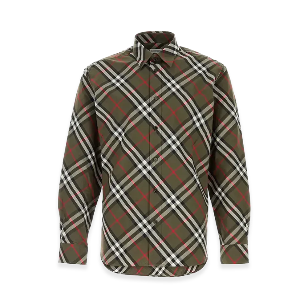 Burberry Embroidered Poplin Shirt "Checked"