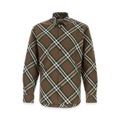 Burberry Embroidered Poplin Shirt "Checked"