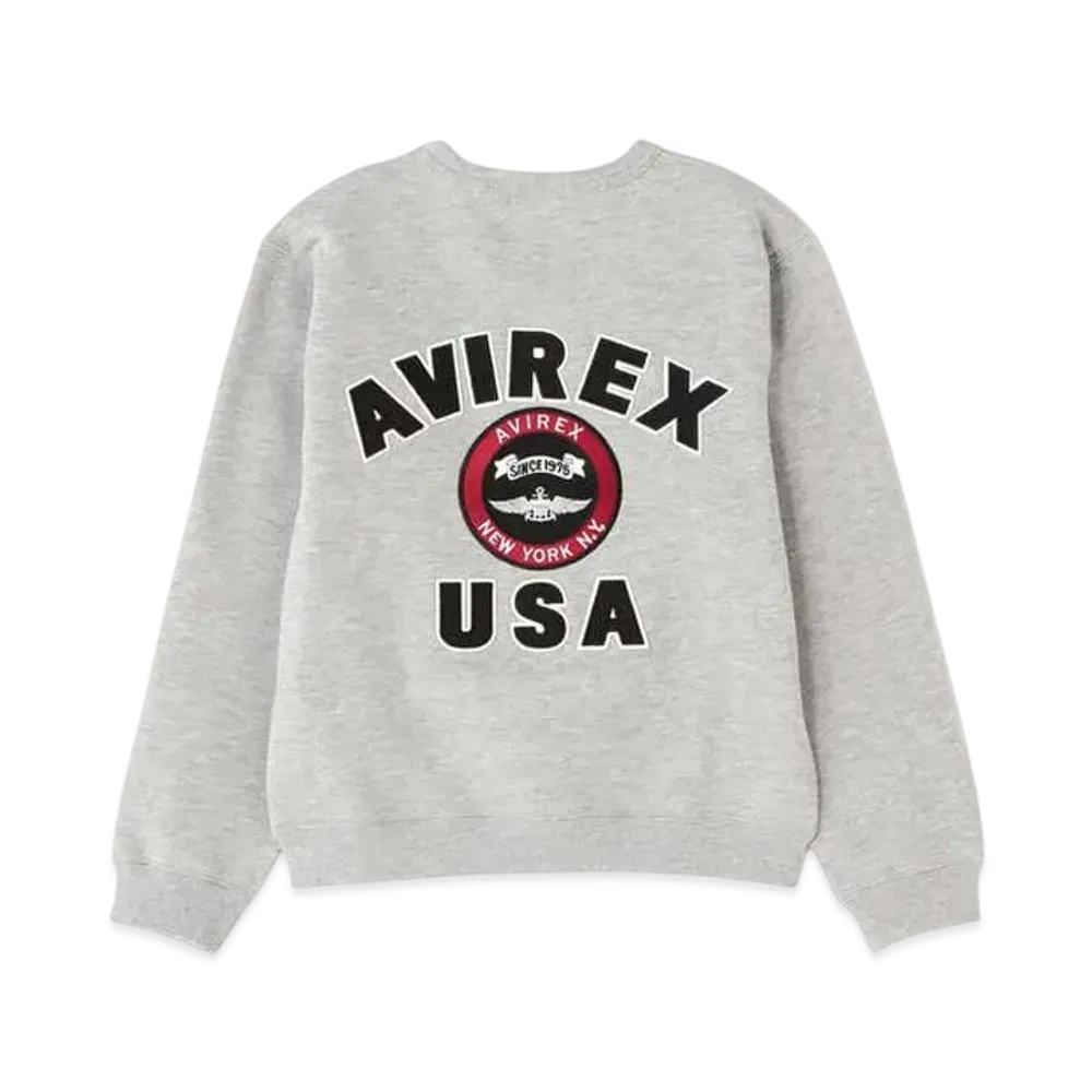 AVIREX Varsity Logo Crew Neck Sweat "Oxford"
