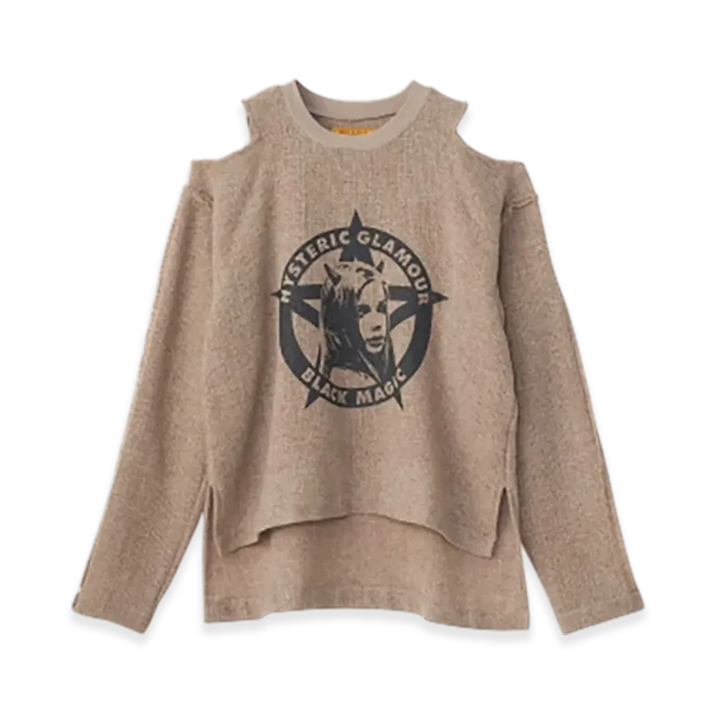 HYSTERIC GLAMOUR Black Magic Woman Pullover Shirt "Beige"