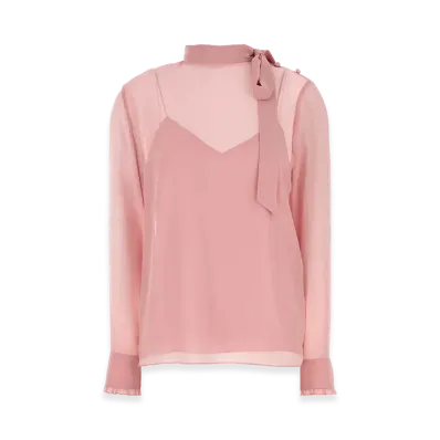 GUCCI Women's Crepe Blouse "Pink"