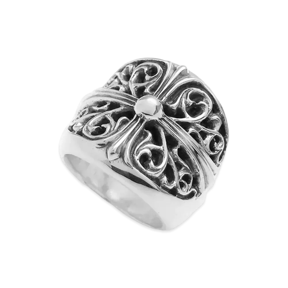 Chrome Hearts Classic Oval Cross Ring "Silver"