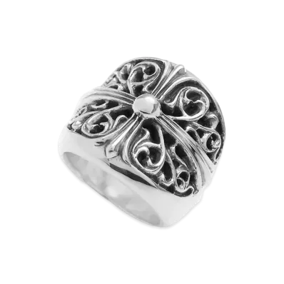 Chrome Hearts Classic Oval Cross Ring "Silver"