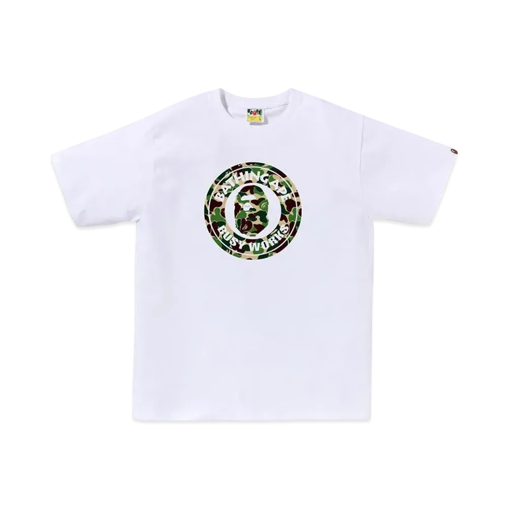 A BATHING APE Abc Camo Busy Works Tee "White/Green"