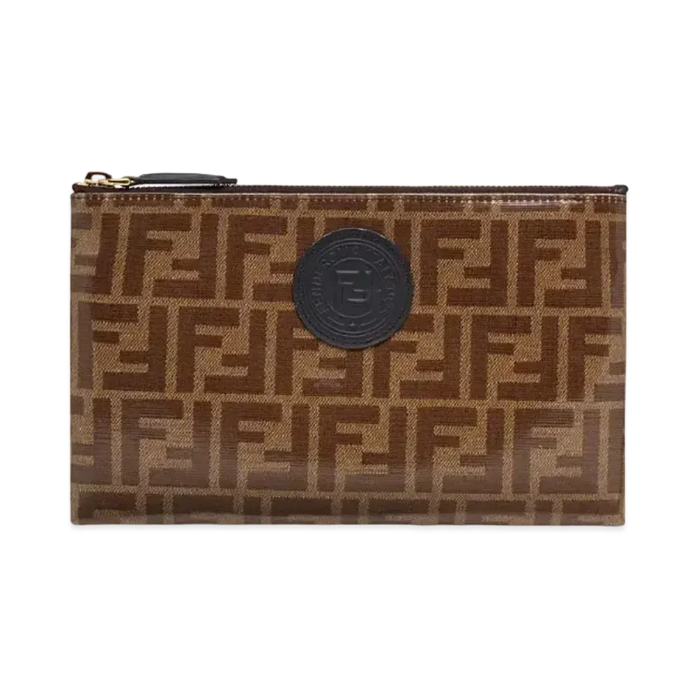 FENDI Small Flat Slim Clutch Fabric Slim Clutch "Brown"
