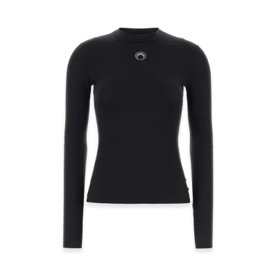 Marine Serre Women's Stretch Nylon T-Shirt "Black"