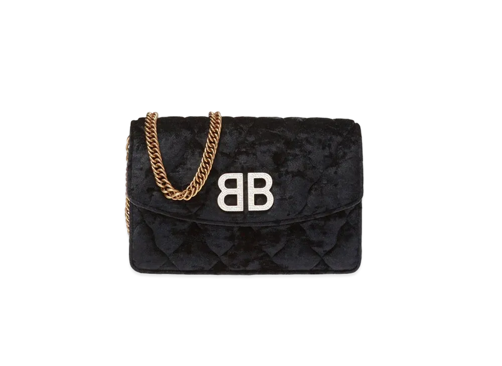 BALENCIAGA Handbag Velvet "Black"