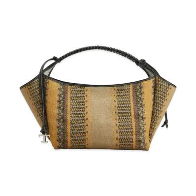TOD'S Fabric & Leather Shoulder Bag Mini "Black/Yellow/Brown"