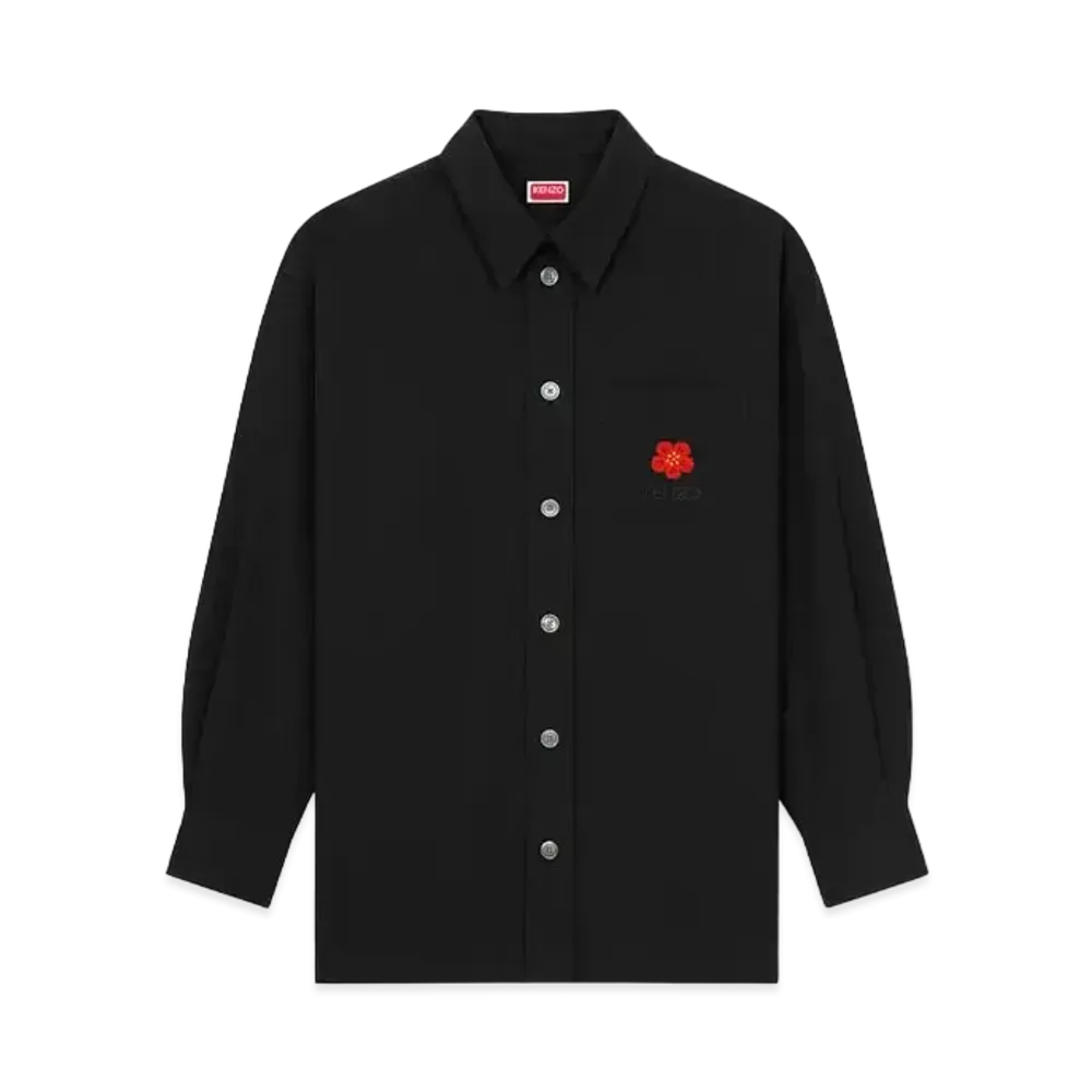 KENZO 'BOKE FLOWER' Oversize Embroidery Shirt "Black"
