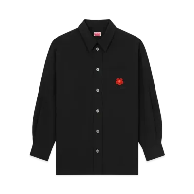 KENZO 'BOKE FLOWER' Oversize Embroidery Shirt "Black"