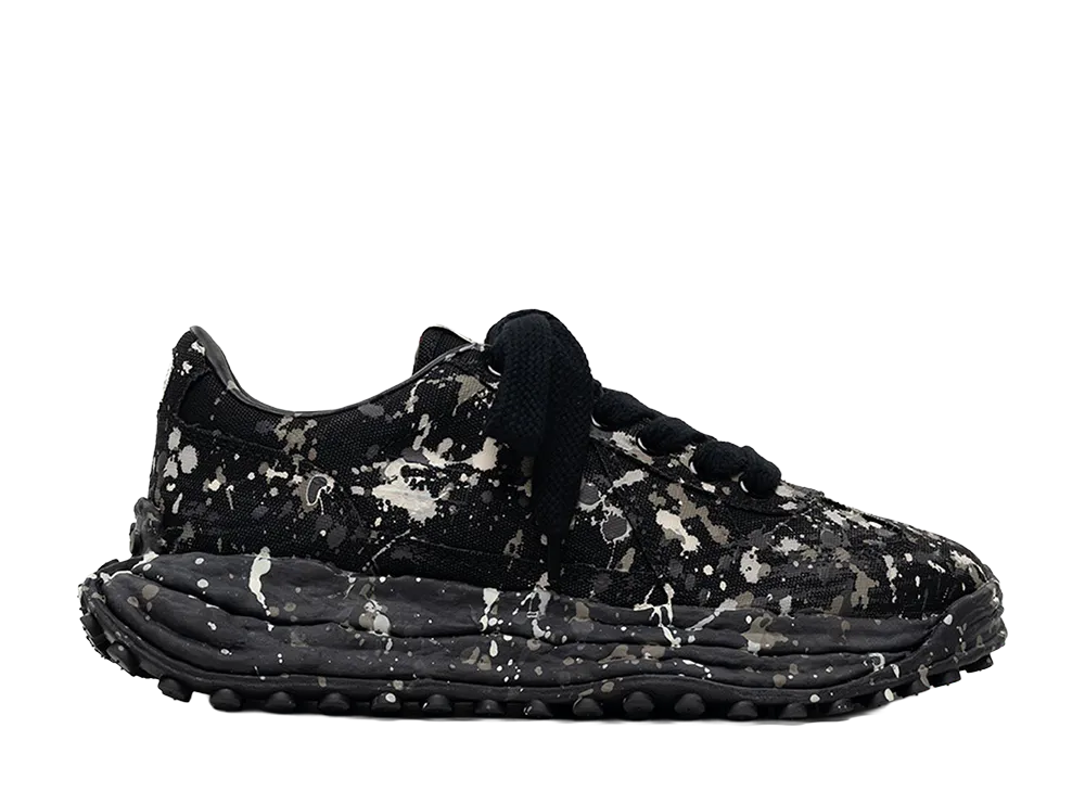 Maison MIHARA YASUHIRO LARRY OG Sole Sputtering Paint Canvas Low-top Sneakers "Black/Black"