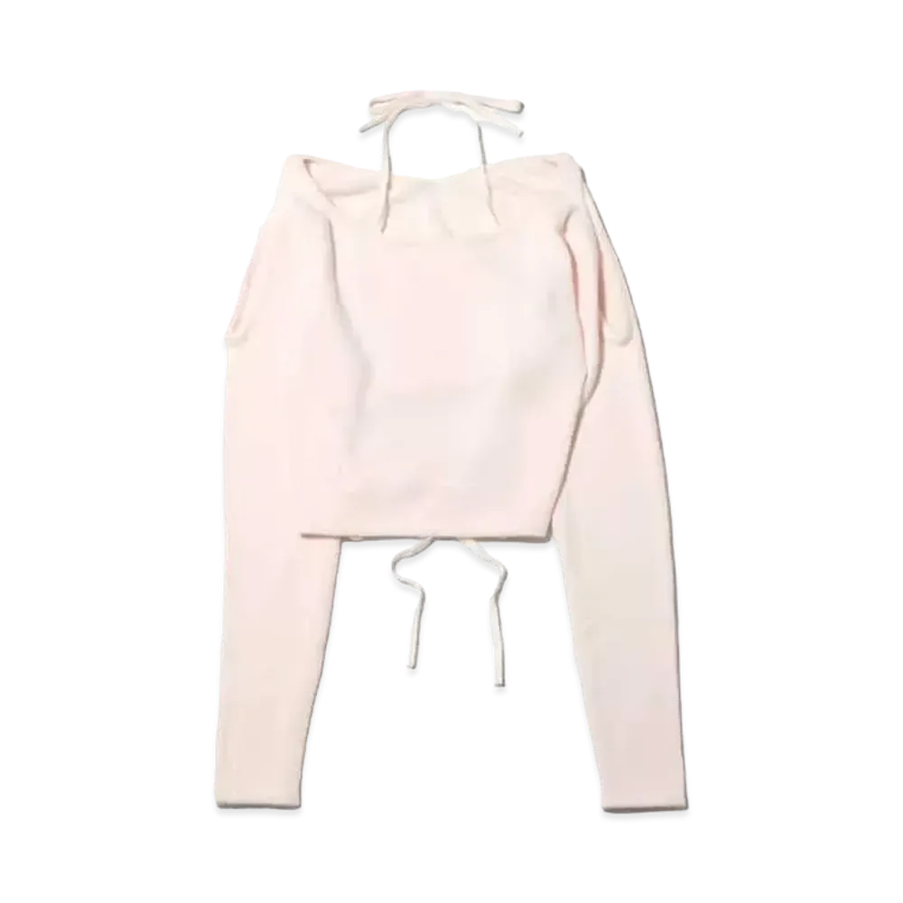 atmos pink Back Lace-Up Feather Knit "Pink"