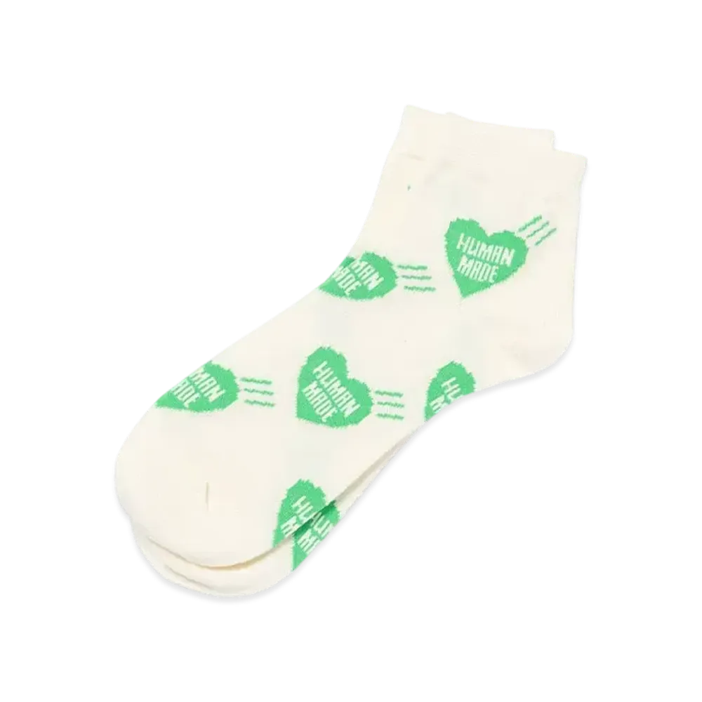 HUMAN MADE Heart Short Socks "Green"