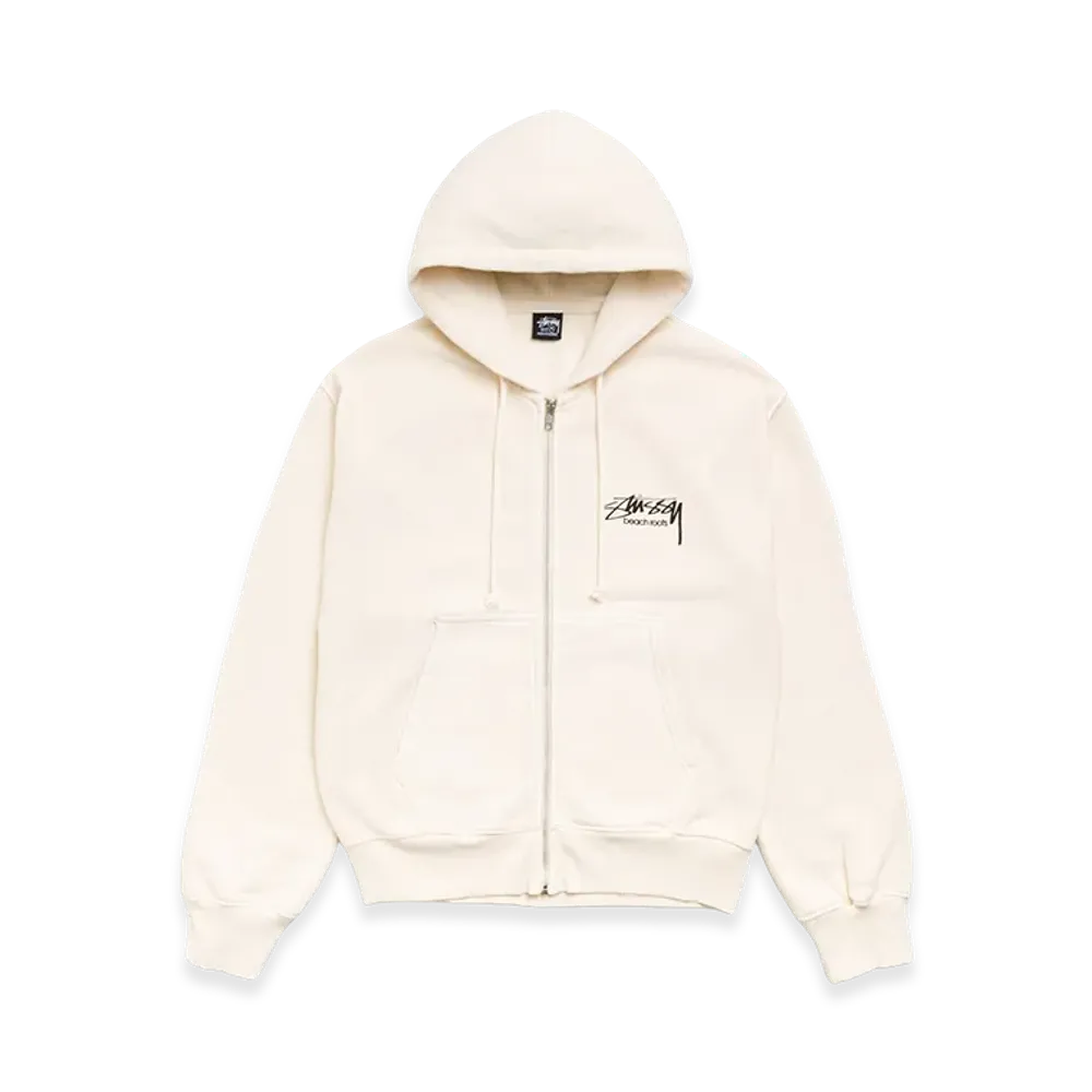 Stussy Beach Roots Zip Hoodie Garment Dyed "Bone"