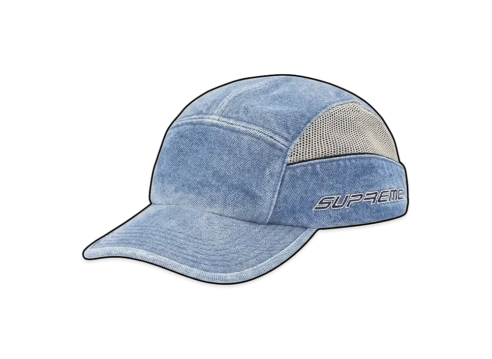 Supreme Side Mesh Piping Camp Cap "Denim"