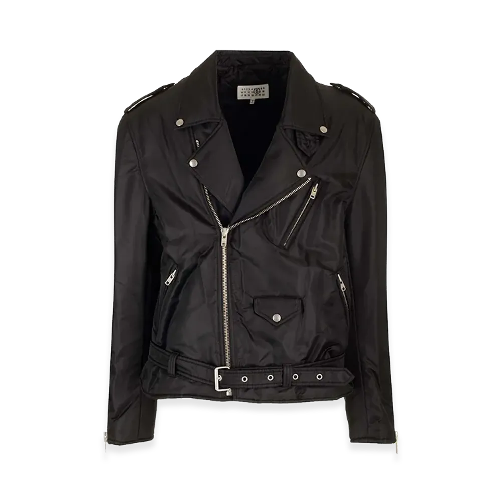 MM6 Maison Margiela Faux Leather Biker Jacket "Black"