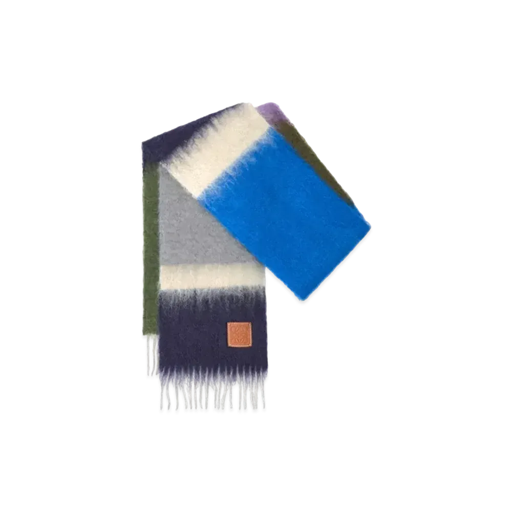 LOEWE Stripe Scarf Mohair "Gray/Purple"