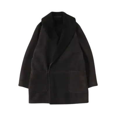 COMOLI Sheepskin Shawl Collar Coat Mouton - 24AW "Brown"