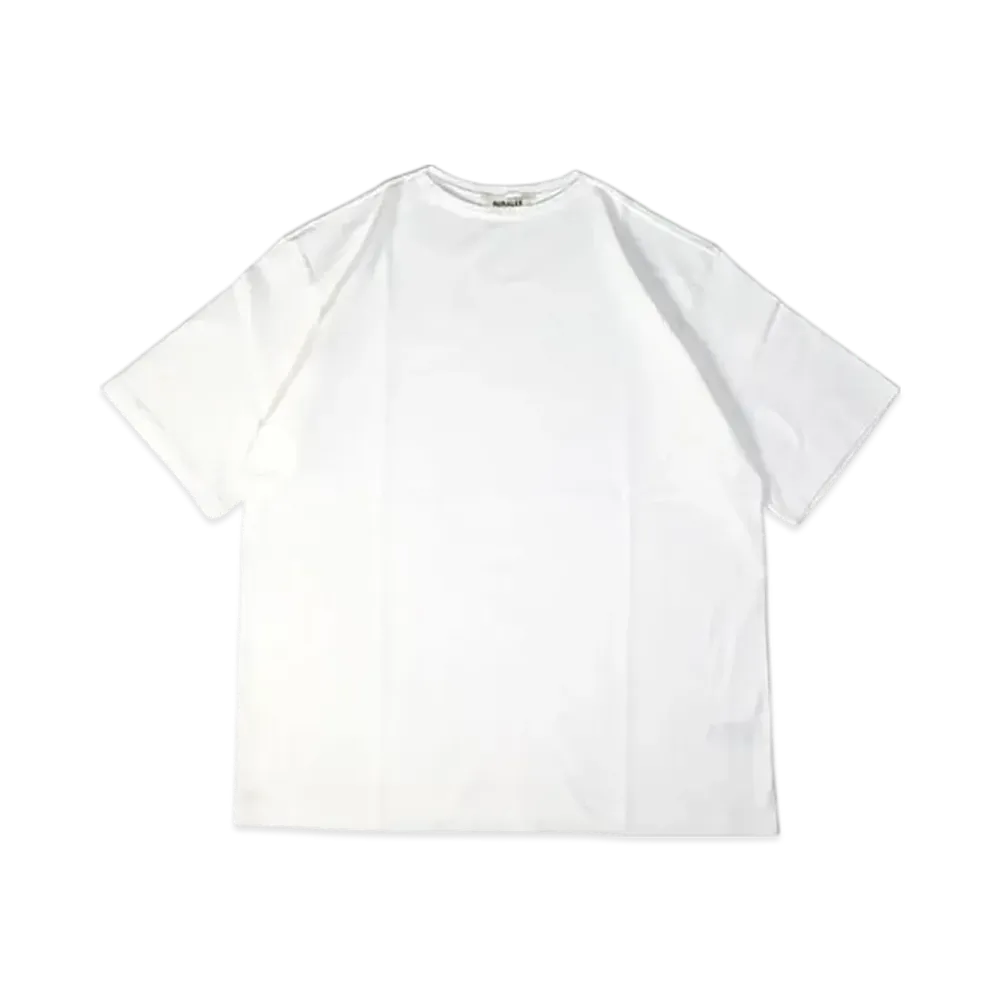 AURALEE Luster Plating Narrow Boat Neck Tee "White"
