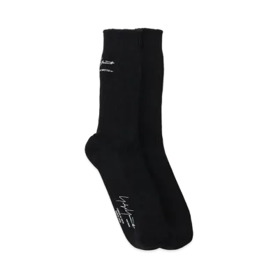 Yohji Yamamoto Pour Homme 30/2C/1X1 RIB MILITARY SOCKS "Black"