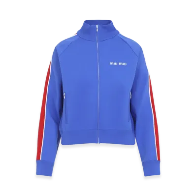 MIU MIU Women's Logo Embroidery Sweatshirt "Blue"