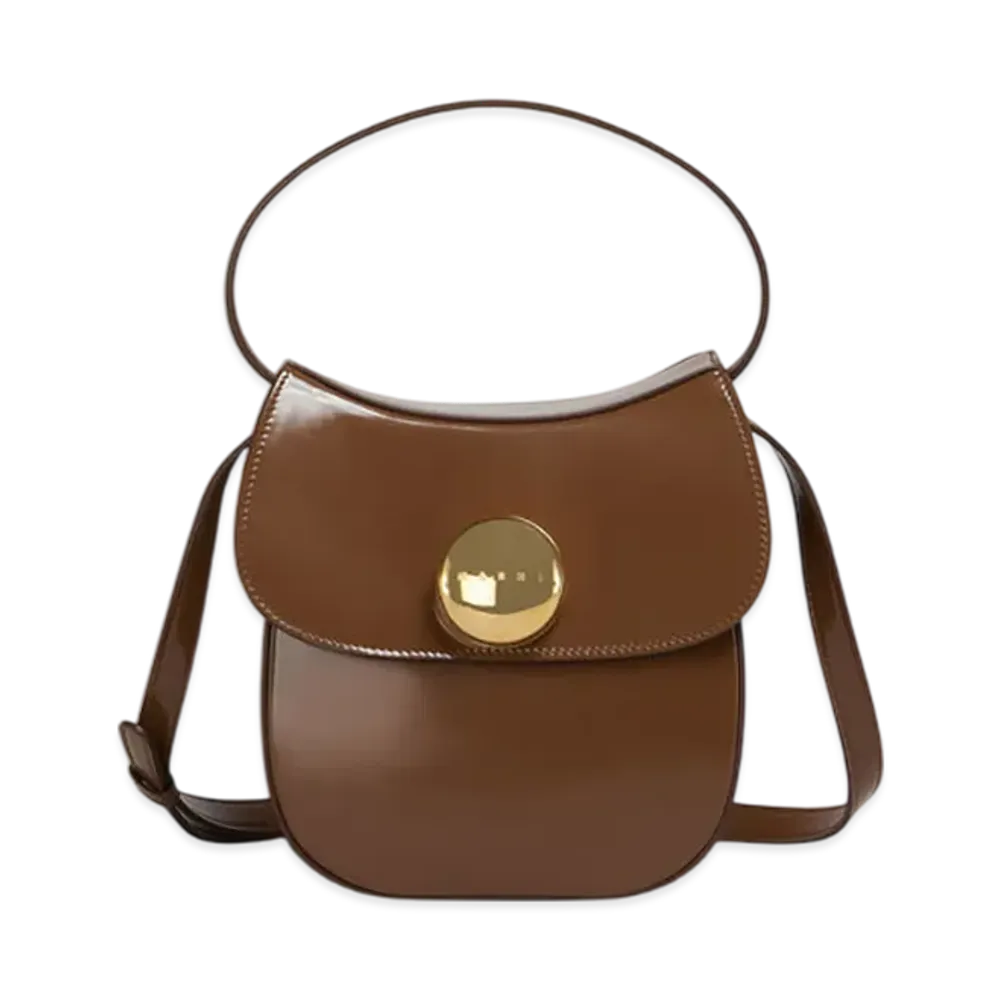MARNI Butterfly Small Handbag in Leather "Maroon"