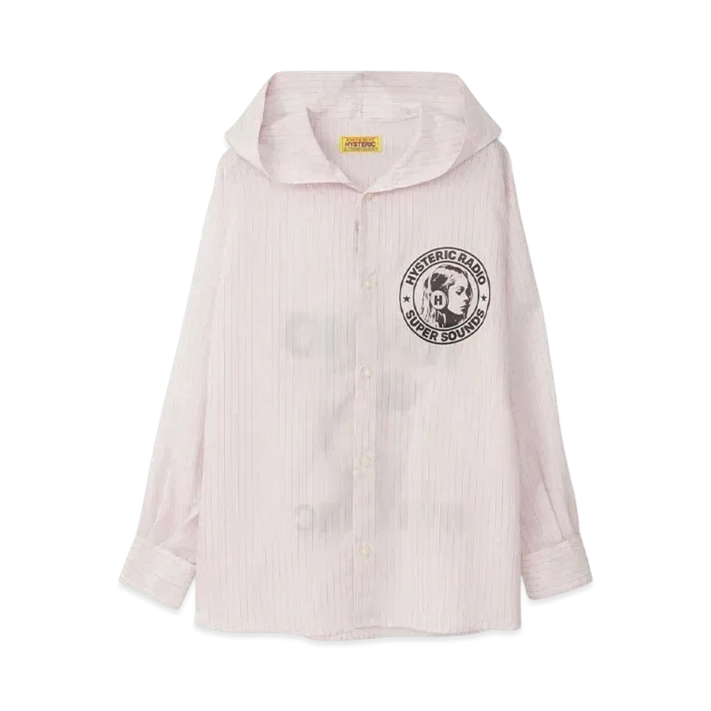 HYSTERIC GLAMOUR Hysteric Radio Hooded Shirt "Pink"