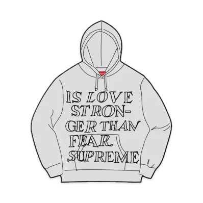 Supreme Stronger Than Fear Hooded Sweatshirt "Heather Grey"