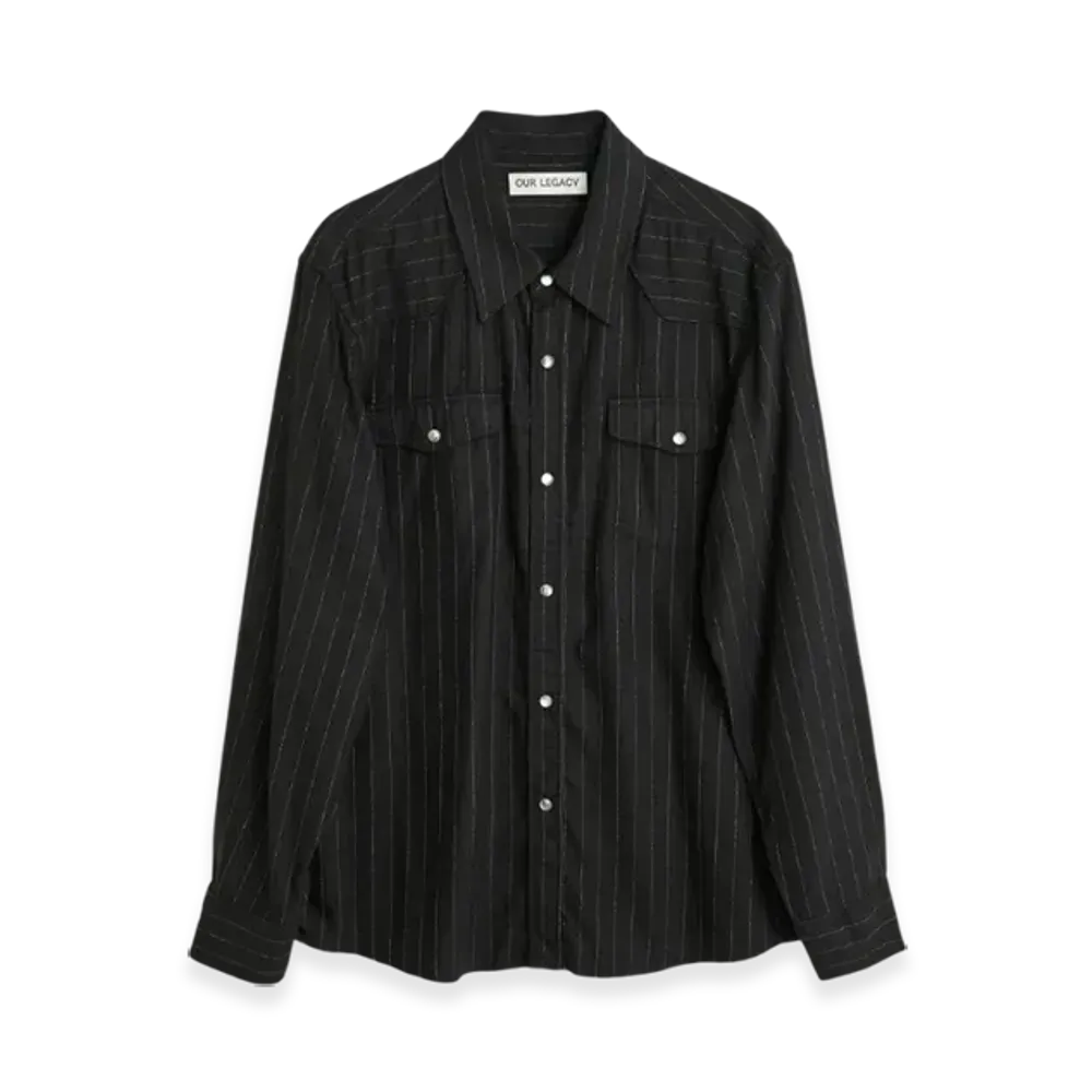 OUR LEGACY Frontier Shirt "Black Chalk Stripe"