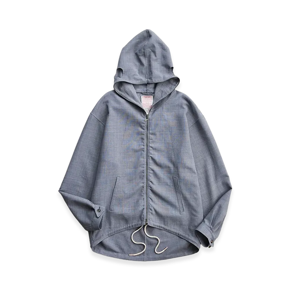 NICENESS Markus Drape Zip Up Hoodie "Gray"