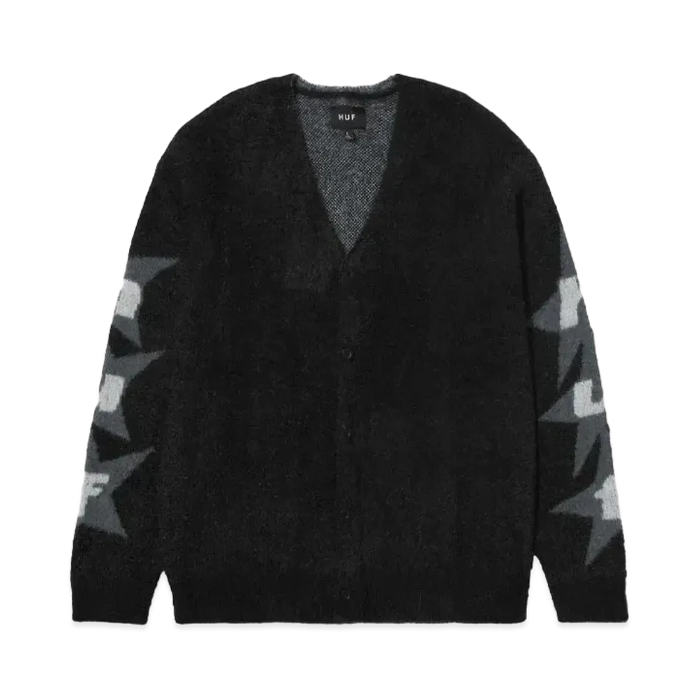 HUF Fall 24 Ursa Shaggy Cardigan "Black"