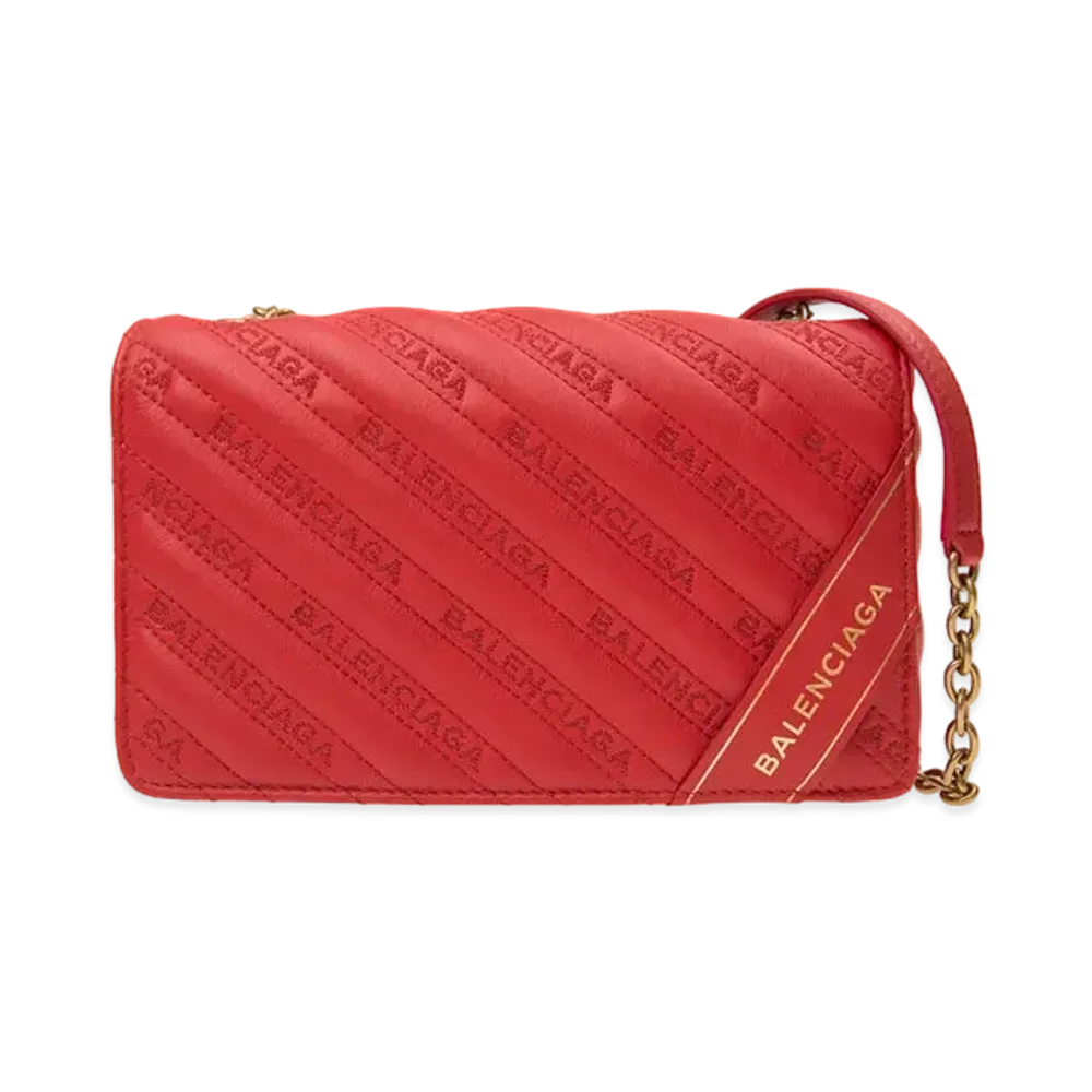 BALENCIAGA Leather Shoulder Bag "Red"