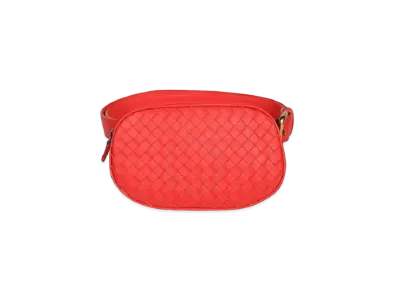 Bottega Veneta Woven Mini Waist Bag "Red"