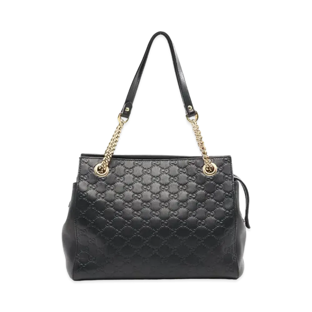 GUCCI Guccissima Chain Tote Bag "Black"