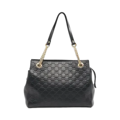 GUCCI Guccissima Chain Tote Bag "Black"