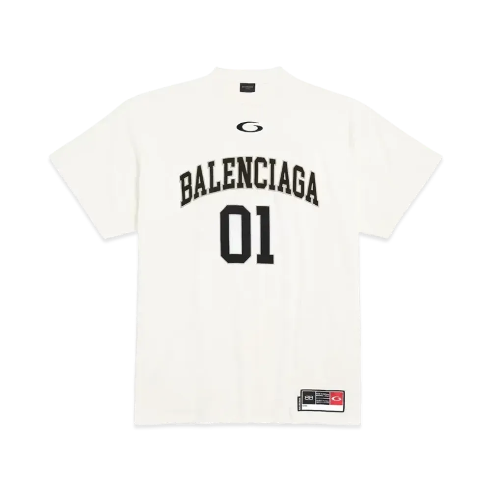 BALENCIAGA Men's Basketball Series Oversized T-Shirt "Off White"
