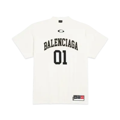 BALENCIAGA Men's Basketball Series Oversized T-Shirt "Off White"